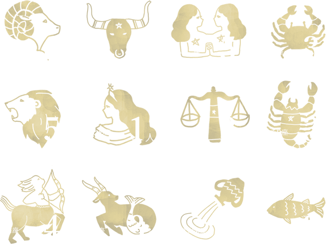 おひつじ座6人/おうし座4人/ふたご座5人/かに座3人/しし座5人/おとめ座1人/てんびん座3人/さそり座3人/いて座4人/やぎ座3人/みずがめ座9人/うお座3人